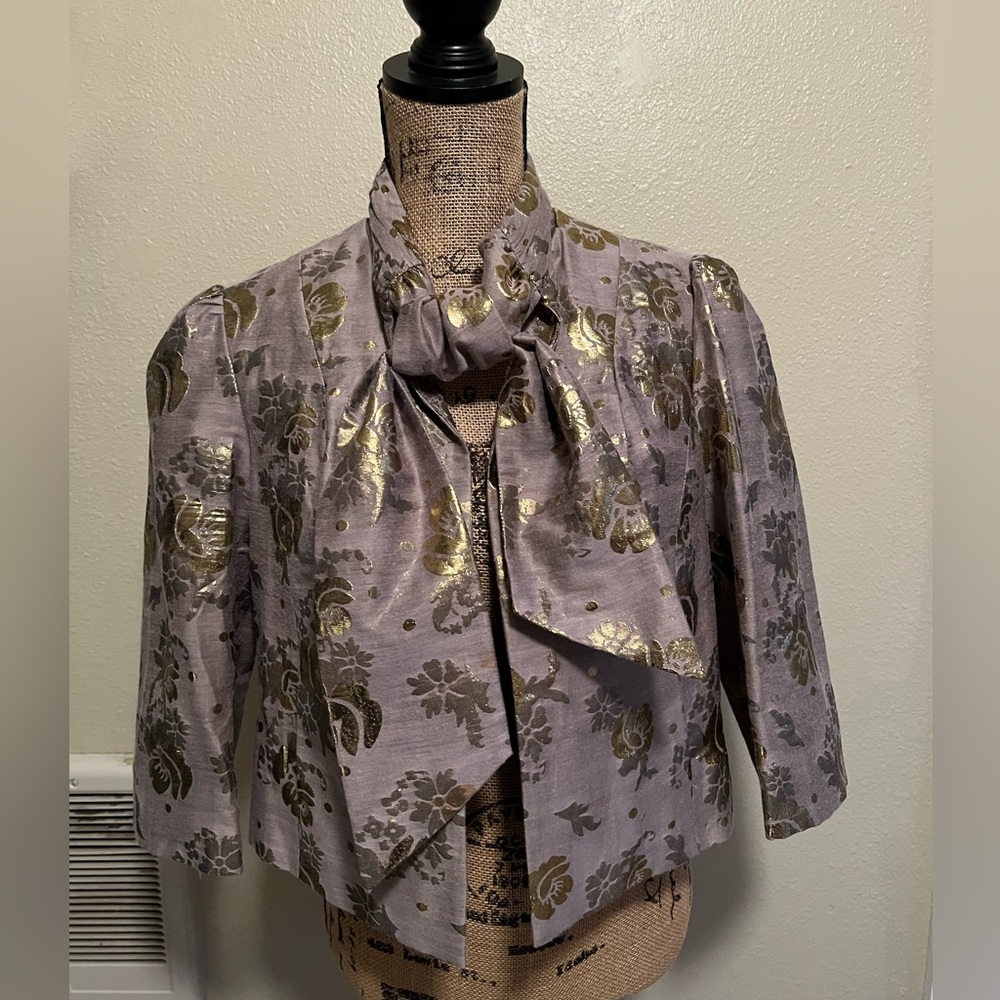 Juicy Couture Cropped Metallic Linen Jacket